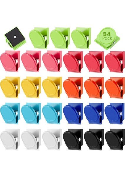 54 Adet Buzdolabı Mıknatısları Klipler Metal Ağır Hizmet Tipi Manyetik Klipler Beyaz Tahta Mıknatıslı Klips Soyunma Mıknatısları Klipler Buzdolabı Için (Yurt Dışından)