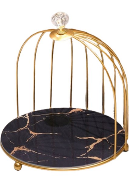 Metal Kuş Kafesi Makyaj Kozmetik Organizatör Depolama Rafı Banyo Cilt Bakımı Kozmetik Masa Raf, Siyah 23 cm (Yurt Dışından)