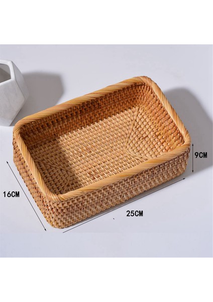 El Dokuma Rattan Hasır Sepet Meyve Çayı Aperatif Ekmek Sepeti Kozmetik Dikdörtgen Saklama Kutusu Ev Mutfak Malzemeleri M (Yurt Dışından) modelleri