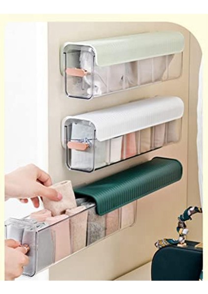 Duvara Monte Çorap Saklama Kutusu Bölme Çekmeceli Çıkarılabilir Iç Giyim Saklama Kutusu 3'ü Bir Arada Saklama Kutusu Beyaz (Yurt Dışından) fiyatları