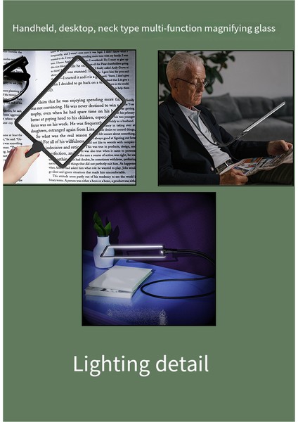 1.8x Şarj Edilebilir Eller Serbest Büyüteç, Işıklı, Boyun Aşınması Onarımı Için Gooseneck Hd Büyüteç Düşük Görme Görme (Yurt Dışından) modelleri