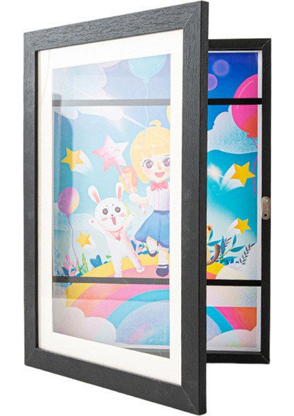 Çocuk Sanat Çerçeveleri, Önden Açılan Resim Sergileme Çerçeveleri 50 Kağıt Adeti Tutar, A4 Için Sanat Eseri Sergileme Depolama Çerçeveleri, Siyah (Yurt Dışından)