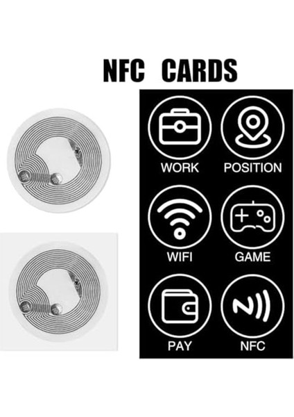 60 Adet Nfc Çıkartmalar Nfc Etiket Çipi Yeniden Yazılabilir Nfc Etiketi Uyumlu Nfc Etkin Mobil Cihazlar (Yurt Dışından)