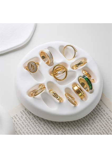 Mini Halka Tutucu Tepsi Çok Yuvaları Dekor Yüzükler Ekran Standı Yatak Odası Oturma Odası Takı Saklama Tepsisi Kız Doğum Günü Hediyesi (Yurt Dışından) fiyatları