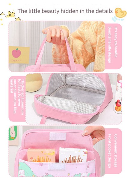 Kawaii Taşınabilir Öğle Yemeği Çantası Bej Yalıtımlı Öğle Yemeği Kabı Kadınlar Için Yetişkin Çalışma Açık Kamp (Yurt Dışından) fırsatları