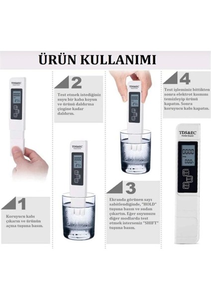 Topraksız Market Tds&ec Metre Su Kalite Iletkenlik Ölçme Termometre Su Test Cihazı Topraksız Tarım