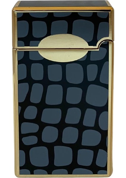 Gold Siyah Gri Taş Desen Tek Torch Pürmüz Puro Çakmağı