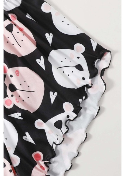 Uyuyan Ayıcık Basklı Ultrasoft Askılı Sortlu Pijama Takımı indirimleri