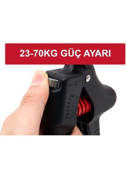 23 - 70KG Kırılmaz Ergonomik El Yayı Egzersiz Spor Aleti - Premium Malzeme - Sıkma Tipi Yay Kol Bilek Güçlendirici