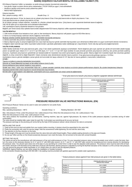 1/2" Basınç Düşürücü Valf Pistonlu 602111004