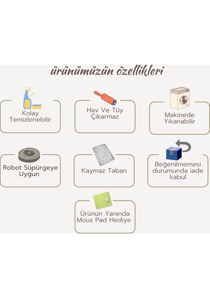 Yıkanabilir Mutfak Desenli Kaymaz Taban Dijital Baskı Halı indirimleri