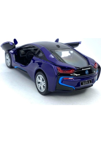 Bmw I8 - Çek Bırak 5inch. Lisanslı Model Araba, Oyuncak Araba 1:36 Lacivert