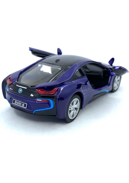 Bmw I8 - Çek Bırak 5inch. Lisanslı Model Araba, Oyuncak Araba 1:36 Lacivert modelleri
