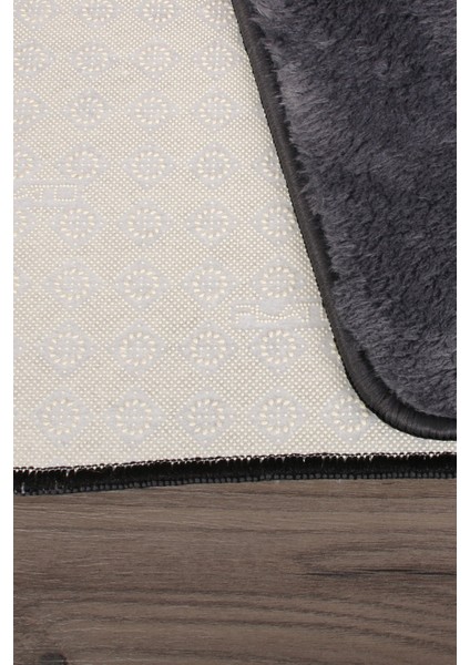 Relax Antrasit Köşeli 60X100 + 50X60 cm 2'li Pufidik Banyo Paspası Seti Kaymaz Klozet Takımı fırsatları