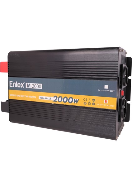 24 V Volt 2kw 2000 W Watt Modifiye Sinus Inverter 220 Çevirici Invertör Dijital Ekranlı Dönüştürücü