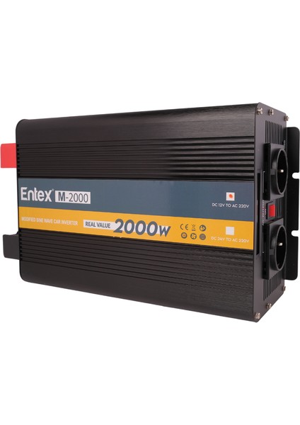 12 V Volt 2kw 2000 W Watt Modifiye Sinus Inverter 220 Çevirici Invertör Dijital Ekranlı Dönüştürücü