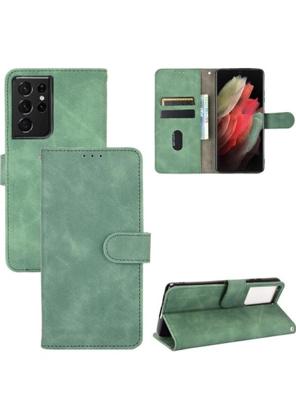 Kart Tutucu Flip ile Samsung Galaxy S21 Ultra Koruyucu Kapak Için Kılıf (Yurt Dışından)