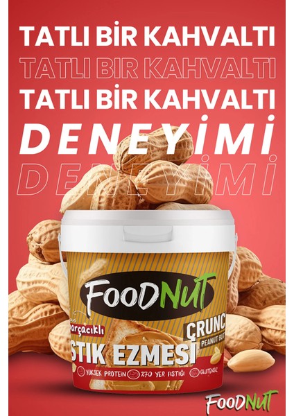 Parçacıklı Fıstık Ezmesi - Doğal Şekerli 2 Li Parçacıklı Yer Fıstığı Ezmesi 2 kg