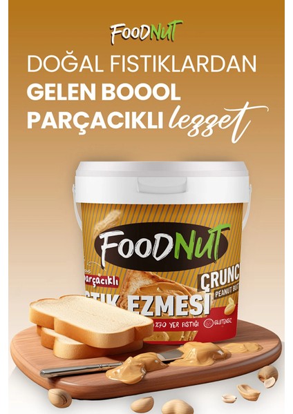 Parçacıklı Fıstık Ezmesi - Doğal Şekerli 2 Li Parçacıklı Yer Fıstığı Ezmesi 2 kg