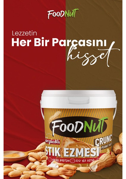 Parçacıklı Fıstık Ezmesi - Doğal Şekerli 2 Li Parçacıklı Yer Fıstığı Ezmesi 2 kg