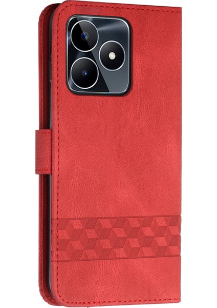 Oppo Realme C53 Kullanışlı Stand Özellikli Cüzdan Kılıf Pu Deri Kart Kılıfı (Yurt Dışından)