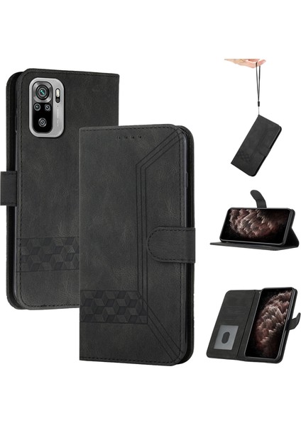 Xiaomi Redmi Note 10 4G/10S Kullanışlı Stand Özellikli Cüzdan Kılıf Pu Deri Kart Kılıfı (Yurt Dışından)