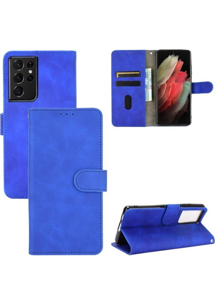 Kart Tutucu Flip ile Samsung Galaxy S21 Ultra Koruyucu Kapak Için Kılıf (Yurt Dışından)