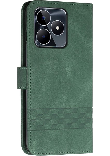 Oppo Realme C53 Kullanışlı Stand Özellikli Cüzdan Kılıf Pu Deri Kart Kılıfı (Yurt Dışından)