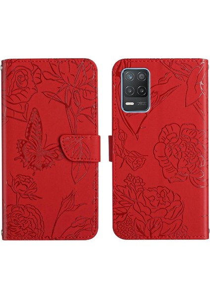 Bilek Kayışı Anti-Damla Koruma Pu Deri Flip ile Realme 8 5g Için Kılıf (Yurt Dışından)