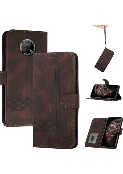 Nokia G300 Kullanışlı Stand Özellikli Cüzdan Kılıf Pu Deri Kart Kılıfı (Yurt Dışından)