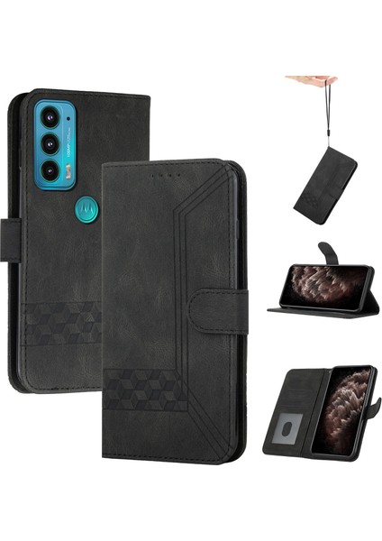 Motorola Moto Edge 20 Pro Kullanışlı Stand Özellikli Cüzdan Kılıf Pu Deri Kart Kılıfı (Yurt Dışından)