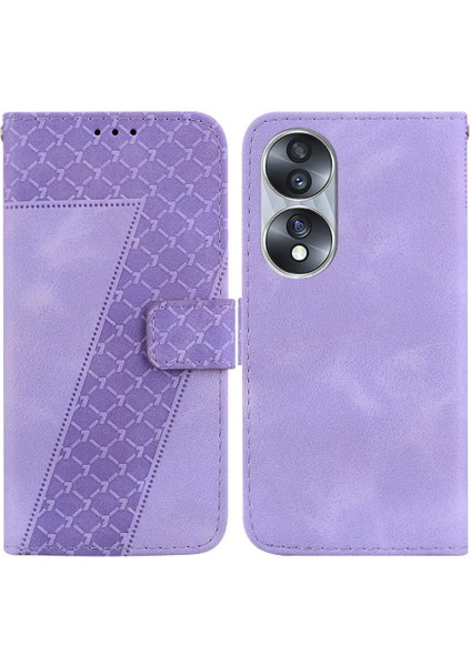 Honor Için Kılıf 70 Flip Folio Kapak Cüzdan Kart Yuvası Fonksiyonu Kabartmalı Pu (Yurt Dışından)