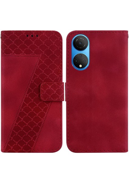 Honor X7 Kart Yuvası Fonksiyonu Için Kılıf Cüzdan Kabartmalı Desen Flip Folio Pu (Yurt Dışından)