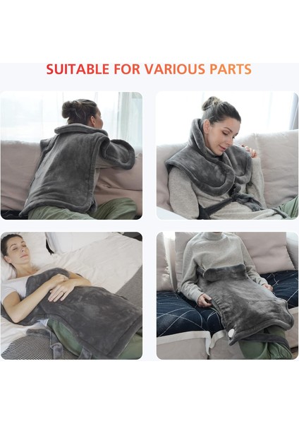 Yakınlaştırmak İçin Resmin Üzerine Gelin Sırt Omuz Boyun Için Rahat Isıtma Pedi 61 x 84 cm Otomatik Kapanan Elektrikli Isı Pedi 3 Isı Ayarı Sırt Isıtıcı Yıkanabilir fiyatları