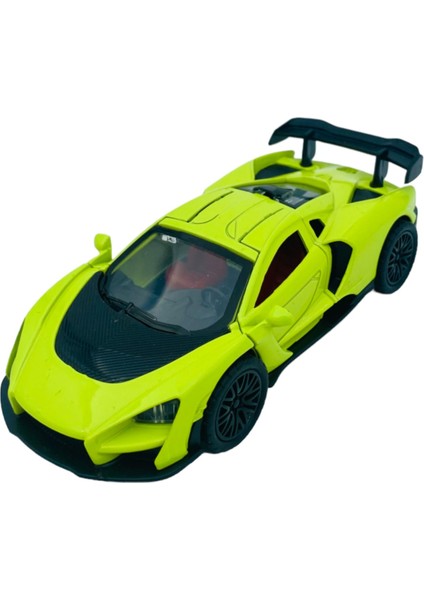 Metal Model Araba Kapıları Aç Kapa Çek Bırak Hareket Eden Lüks Araç Grafiti Sarı Mclaren fırsatları