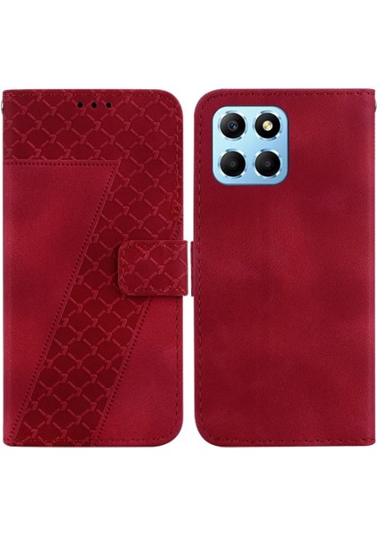 Honor X8 5g Flip Folio Kapak Için Kılıf Cüzdan Kart Yuvası Fonksiyonu Kabartmalı (Yurt Dışından)