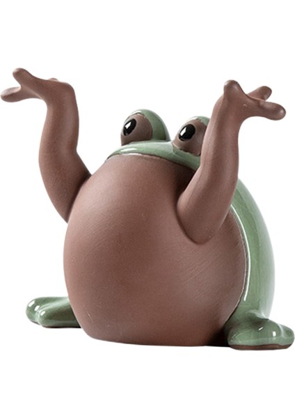 Seramik Çay Pet Süs Ev Dekor Kurbağa Heykeli Kitaplık Çay Odası 10X6X8.5 cm (Yurt Dışından) fiyatları
