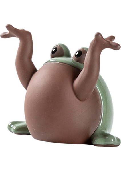Seramik Çay Pet Süs Ev Dekor Kurbağa Heykeli Kitaplık Çay Odası 10X6X8.5 cm (Yurt Dışından) indirimleri