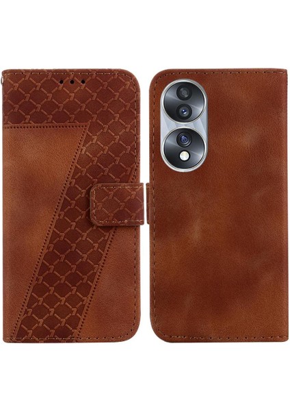 Honor Için Kılıf 70 Flip Folio Kapak Cüzdan Kart Yuvası Fonksiyonu Kabartmalı Pu (Yurt Dışından)