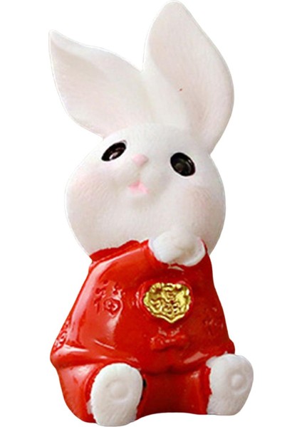 Yaratıcı Tavşan Heykeli Peyzaj Masaüstü Süs Hayvan Modeli Küçük Tavşan 4cmx1.9cm (Yurt Dışından)