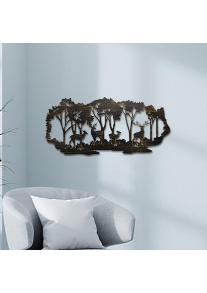 Metal I Dekorasyonu Ormandaki Geyik Ince Işçilik 40X18.3CM (Yurt Dışından) indirimleri