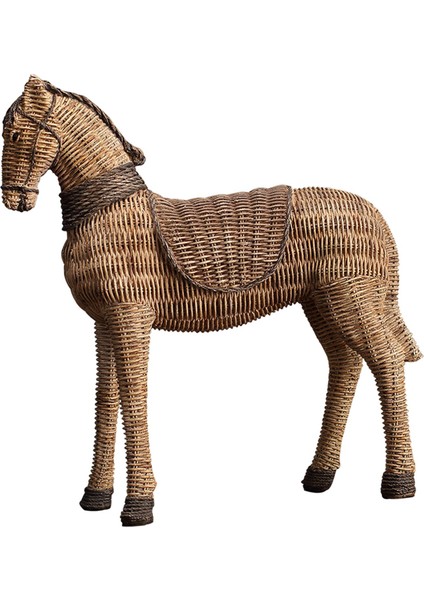 Retro Taklit Rattan At Heykeli Heykel Sanat El Sanatları El Sanatları Süsler (Yurt Dışından)