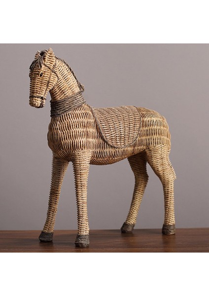 Retro Taklit Rattan At Heykeli Heykel Sanat El Sanatları El Sanatları Süsler (Yurt Dışından) fırsatları