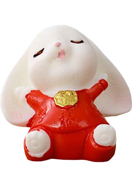 Yaratıcı Tavşan Heykeli Peyzaj Masaüstü Süs Hayvan Modeli Küçük Tavşan 2.3cmx2.9cm (Yurt Dışından) modelleri