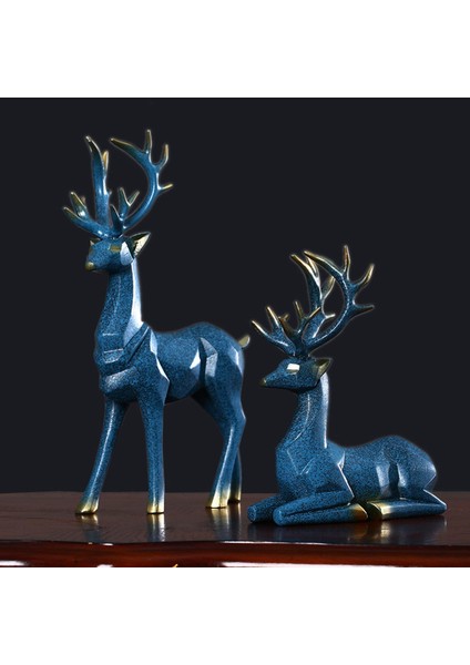 2 Adet Modern Çift Geyik Heykelleri Oturan Ayakta Sanat El Sanatları Reçine El Yapımı Elk (Yurt Dışından) fırsatları