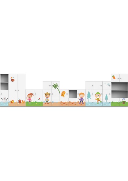 Woodylife Ahşap Mevsimler Temalı Büyük Set Anaokulu Kreş Çocuk Odası Seti