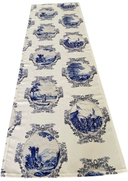 Blue Blanc Desenli Runner 44X145
