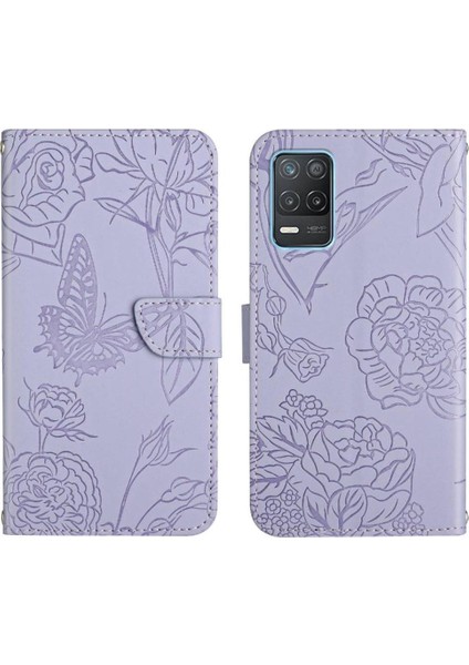 Bilek Kayışı Anti-Damla Koruma Pu Deri Flip ile Realme 8 5g Için Kılıf (Yurt Dışından)