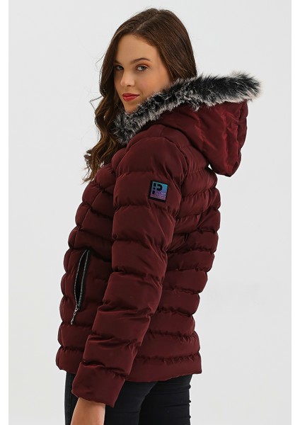 Kadın Bordo Kısa Mont fiyatları