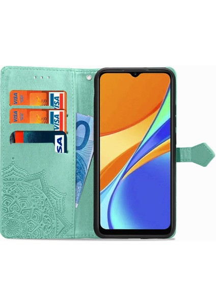 Manyi Boutique Redmi 9c Deri Kılıf Için Kılıf Zarif Desen Basit Iş Çevirme (Yurt Dışından)